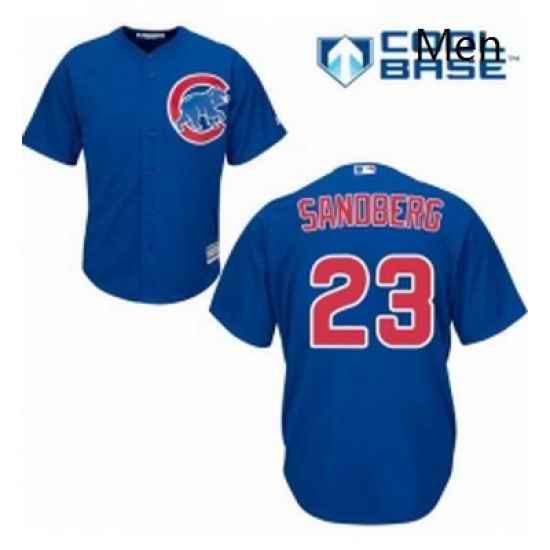 Mens Majestic Chicago Cubs 23 Ryne Sandberg Replica Royal Blue Alternate Cool Base MLB Jersey